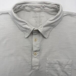 Outerknown Saltwater Slub Polo Men XL White Organic Cotton Short Sleeve Shirt